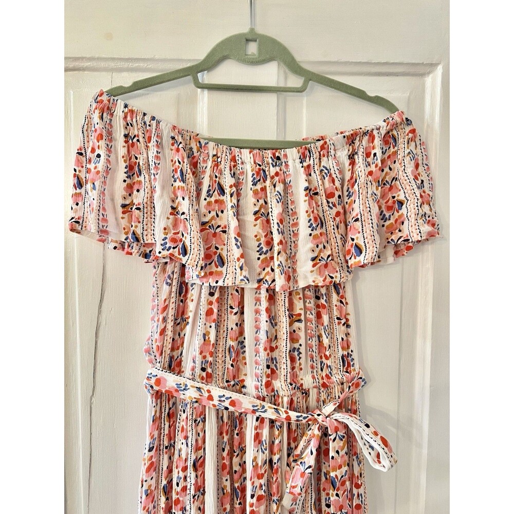 Margaux Riviera Boho Floral Bohemian Chic Resort Wear Coastal Luxe Maxi Dress L - Picture 4 of 11